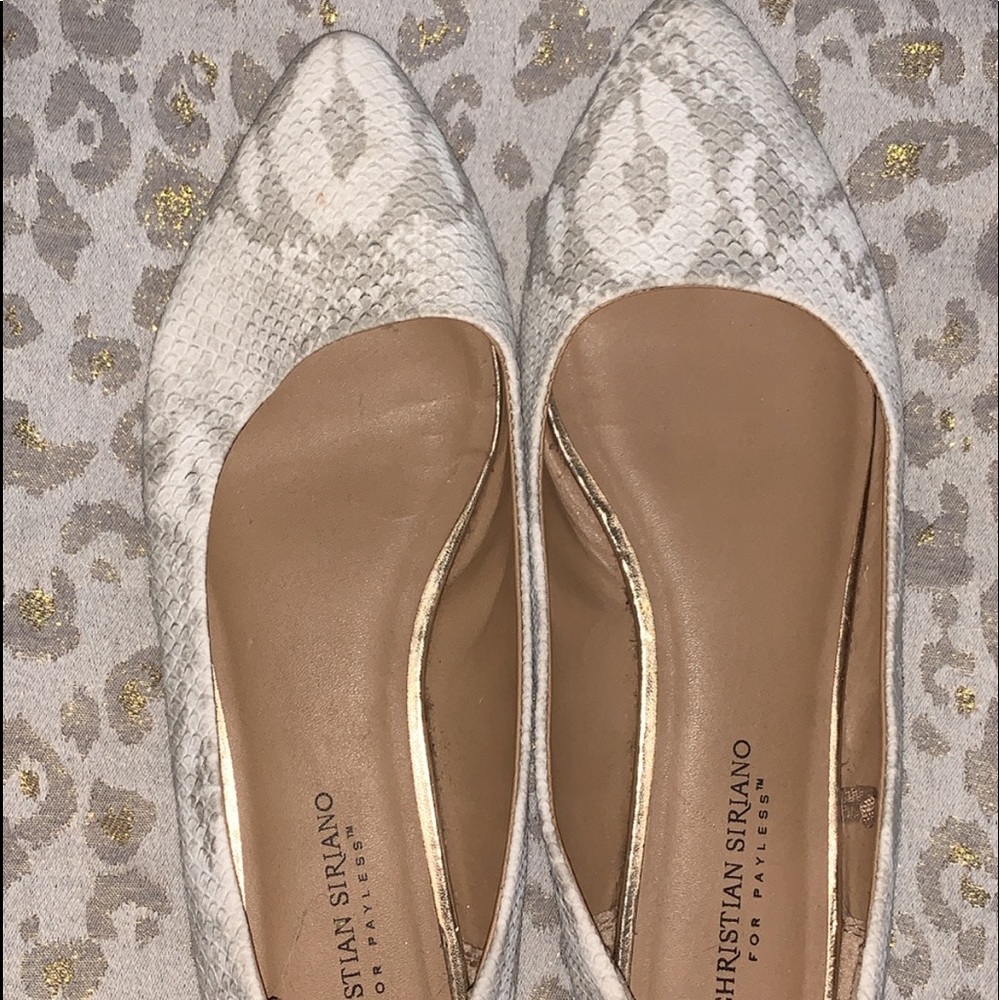 Snakeskin flats